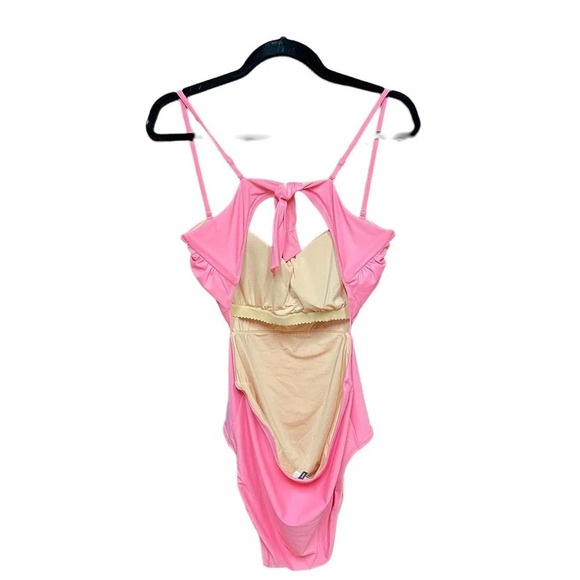 J. Crew Cutout Tie-Back One Piece Swimsuit Tea Rose Pink‎ Size 16 - Picture 6 of 14